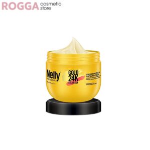 ماسک تثبیت کننده و تقویتی موهای رنگ شده گلد نلی 500میل Nelly Gold 24k Color Silk Hair Coloured Capillary Mask 500ml