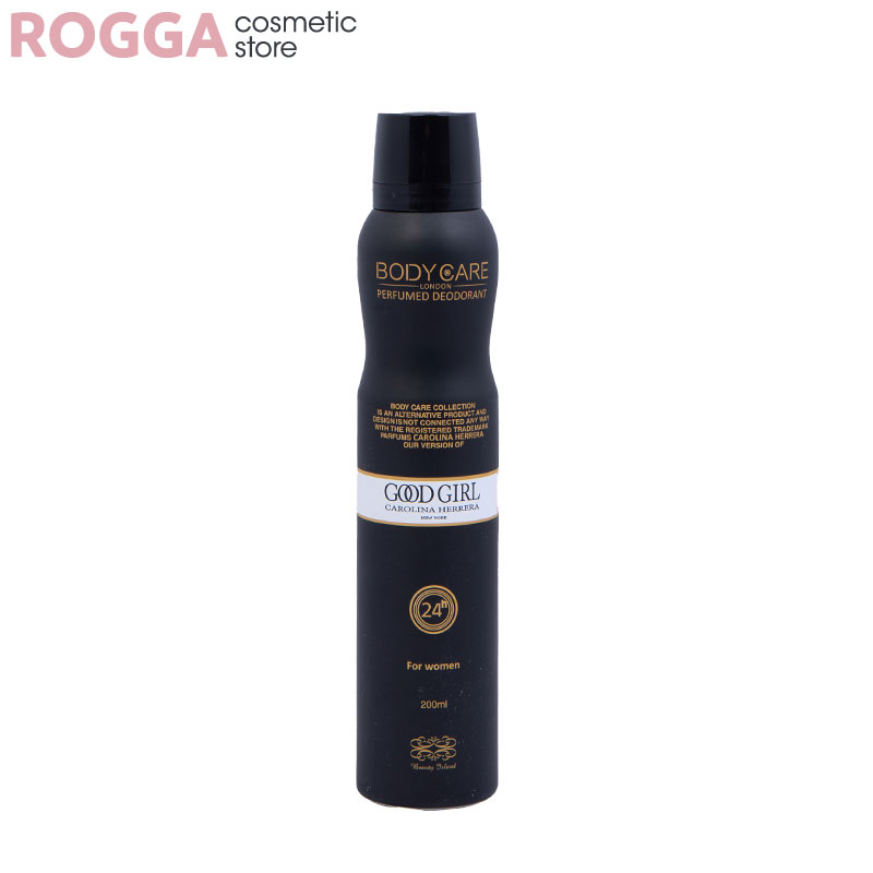 اسپری زنانه بادی کر مدل گود گرل حجم 200 میل اسپری زنانه بادی کر مدل گود گرل حجم 200میل Body Care Perfumed deodorant GOOD GIRL 200ml