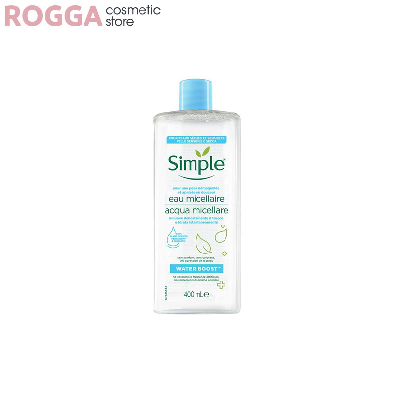 پاک-کننده-آرایش-صورت-سیمپل-مدل-Aqua-Micellare-حجم-400-میلی-لیتر پاک کننده آرایش صورت سیمپل مدل Aqua Micellare حجم 400 میلی لیتر